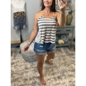 ❤️‍🔥Contrast Striped Flair Rope Spaghetti Strap 2915